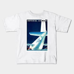 IMPERIAL AIRWAYS British Sea Plane Advertisement Vintage Airline Kids T-Shirt